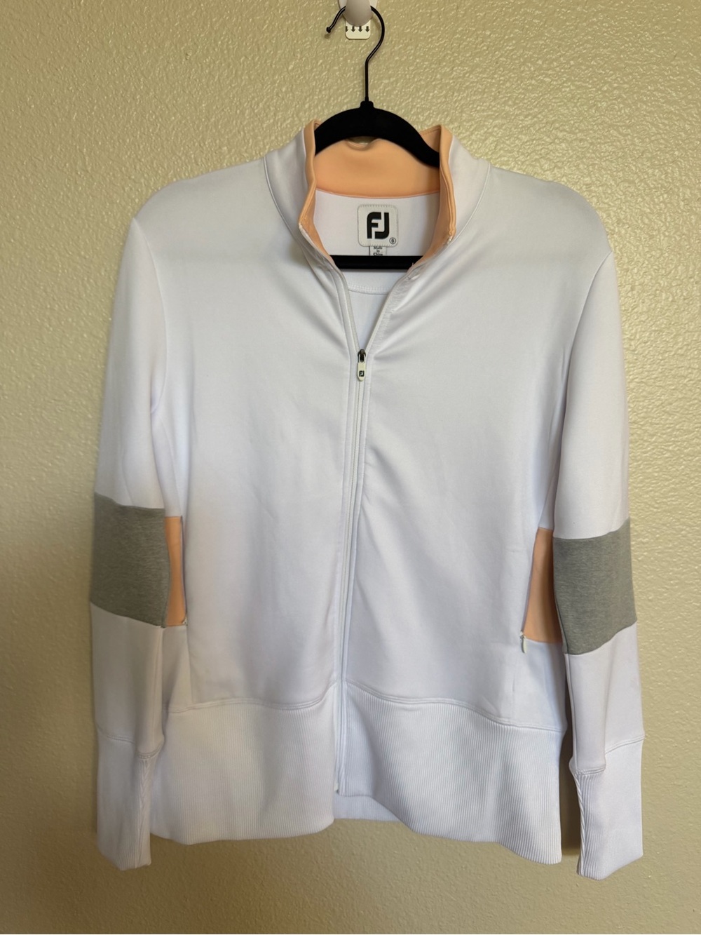 Footjoy 1916 Collection Full Zip Golf Jacket Women’s Small White Colorblock